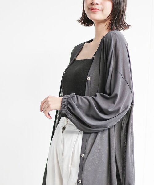 rps(アールピーエス)の「スラブニットソーワイドカーディガン(カーディガン/ボレロ・レディース・ライトグレー/グリーン系その他/チャコールグレー/ブルー・フリー)」の10枚目の写真