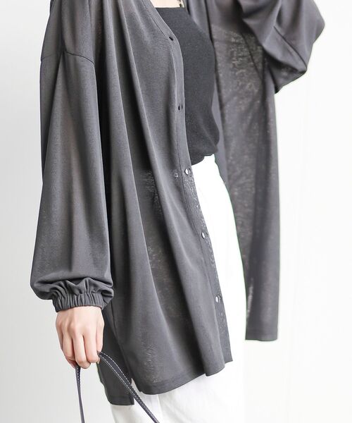 rps(アールピーエス)の「スラブニットソーワイドカーディガン(カーディガン/ボレロ・レディース・ライトグレー/グリーン系その他/チャコールグレー/ブルー・フリー)」の12枚目の写真