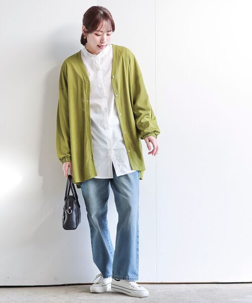 rps(アールピーエス)の「スラブニットソーワイドカーディガン(カーディガン/ボレロ・レディース・ライトグレー/グリーン系その他/チャコールグレー/ブルー・フリー)」の13枚目の写真