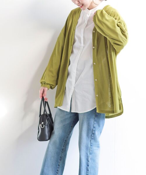 rps(アールピーエス)の「スラブニットソーワイドカーディガン(カーディガン/ボレロ・レディース・ライトグレー/グリーン系その他/チャコールグレー/ブルー・フリー)」の14枚目の写真