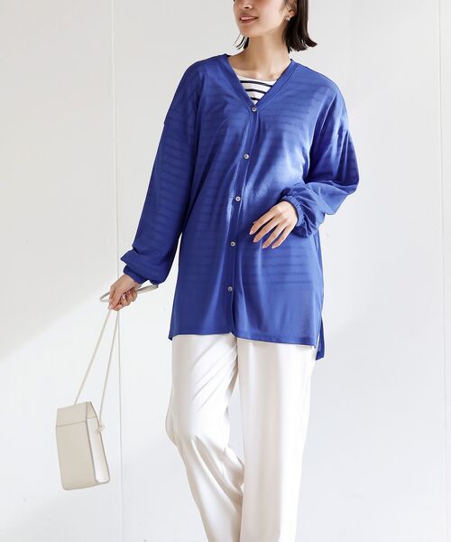 rps(アールピーエス)の「スラブニットソーワイドカーディガン(カーディガン/ボレロ・レディース・ライトグレー/グリーン系その他/チャコールグレー/ブルー・フリー)」の22枚目の写真