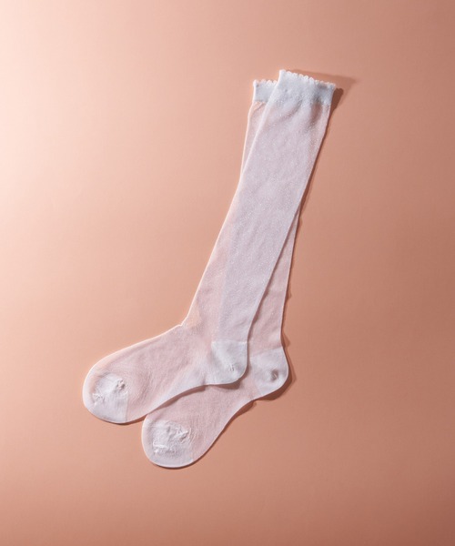 CIAOPANIC（チャオパニック）の「シアーラメソックス（ソックス/靴下・レディース・ブラック/ホワイト・FREE）」の2枚目の写真