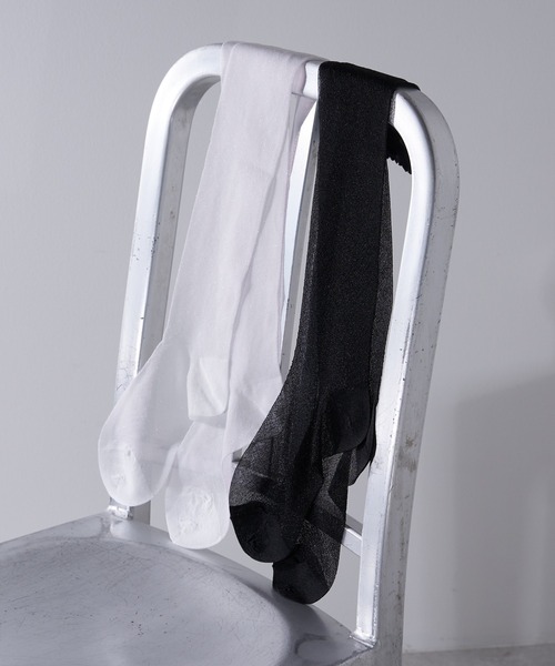 CIAOPANIC（チャオパニック）の「シアーラメソックス（ソックス/靴下・レディース・ブラック/ホワイト・FREE）」の3枚目の写真