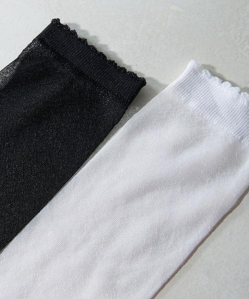 CIAOPANIC（チャオパニック）の「シアーラメソックス（ソックス/靴下・レディース・ブラック/ホワイト・FREE）」の7枚目の写真