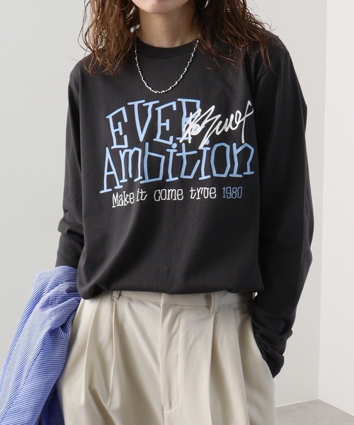 FUNALIVE(ファンアライブ)の「プリントロングスリーブTシャツ(Tシャツ/カットソー・メンズ・スミクロ/ミント/ラベンダー/ネイビー/ホワイト/ホワイト系その他/ライトグレー/ブラック系その他/ブラック/グレイッシュベージュ/サックスブルー/ペールイエロー・M/L/LL)」の5枚目の写真