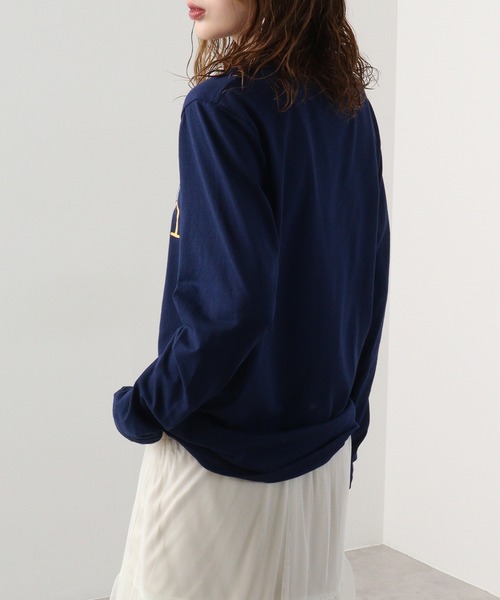 FUNALIVE(ファンアライブ)の「プリントロングスリーブTシャツ(Tシャツ/カットソー・メンズ・スミクロ/ミント/ラベンダー/ネイビー/ホワイト/ホワイト系その他/ライトグレー/ブラック系その他/ブラック/グレイッシュベージュ/サックスブルー/ペールイエロー・M/L/LL)」の21枚目の写真