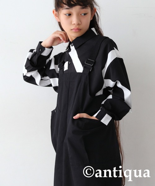 antiqua（アンティカ）の「アート柄シャツ（シャツ/ブラウス・キッズ・ブラック・160/150/140）」の4枚目の写真
