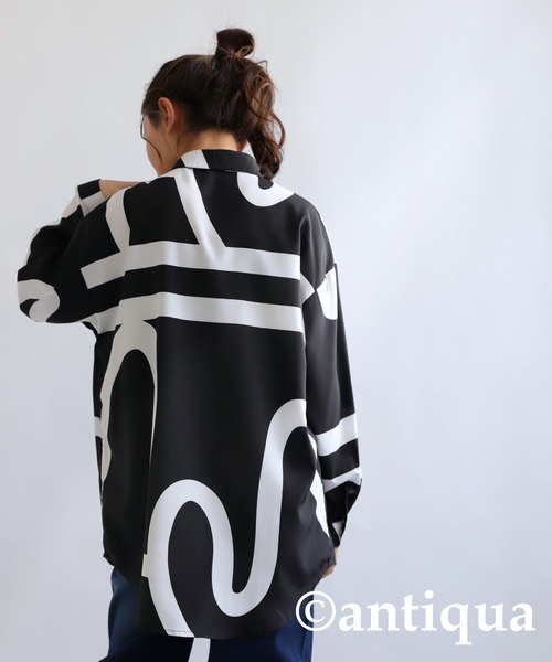 antiqua（アンティカ）の「アート柄シャツ（シャツ/ブラウス・キッズ・ブラック・160/150/140）」の12枚目の写真