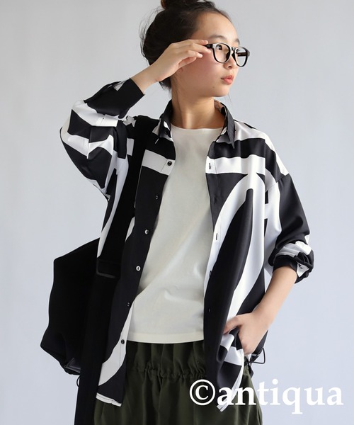 antiqua（アンティカ）の「アート柄シャツ（シャツ/ブラウス・キッズ・ブラック・160/150/140）」の16枚目の写真