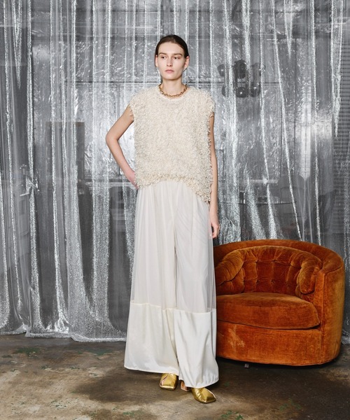 seyto（セイト）の「Jacquard fringe sleeveless tops