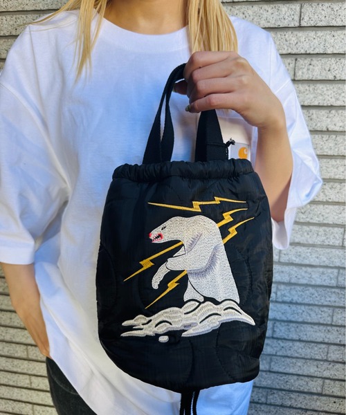 HOUSTON(ヒューストン)の「HOUSTON / QUILTING EFECT BAG / HS6846(ショルダーバッグ・レディース・ブラック/オリーブ・ONESIZE)」の8枚目の写真