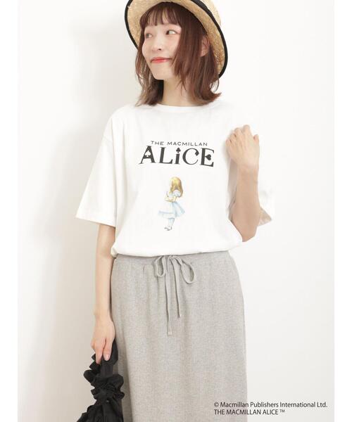 Samansa Mos2（サマンサ モスモス）の「【Alice×SamansaMos2】アリスプリントTシャツ（Tシャツ/カットソー・レディース・ベージュ/キナリ/オフホワイト・F）」の2枚目の写真