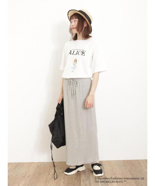 Samansa Mos2（サマンサ モスモス）の「【Alice×SamansaMos2】アリスプリントTシャツ（Tシャツ/カットソー・レディース・ベージュ/キナリ/オフホワイト・F）」の7枚目の写真