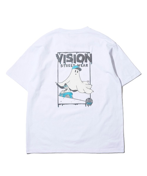 VISION STREET WEAR(ヴィジョンストリートウェア)の「【VISION STREET WEAR】オリジナルグラフィック ゴーストイラストプリントTシャツ / バックプリント(Tシャツ/カットソー・レディース・ホワイト/ブラック/ターコイズブルー・MEDIUM/LARGE/X-LARGE)」の8枚目の写真