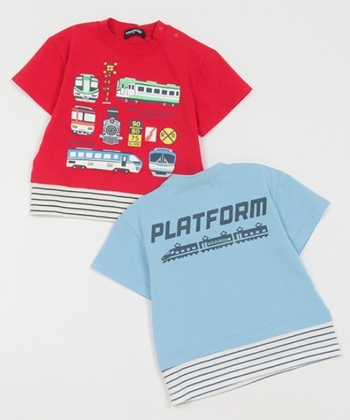 kladskap(クレードスコープ)の「裾レイヤード風電車半袖Tシャツ(Tシャツ/カットソー・キッズ・ライトブルー/レッド・90cm/100cm/110cm/120cm/130cm)」の10枚目の写真
