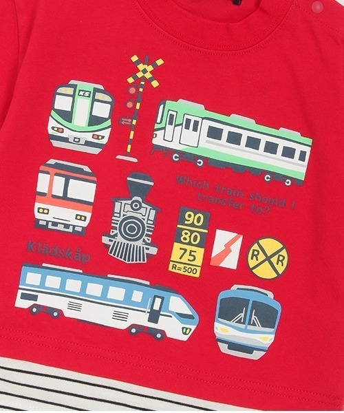 kladskap(クレードスコープ)の「裾レイヤード風電車半袖Tシャツ(Tシャツ/カットソー・キッズ・ライトブルー/レッド・90cm/100cm/110cm/120cm/130cm)」の6枚目の写真