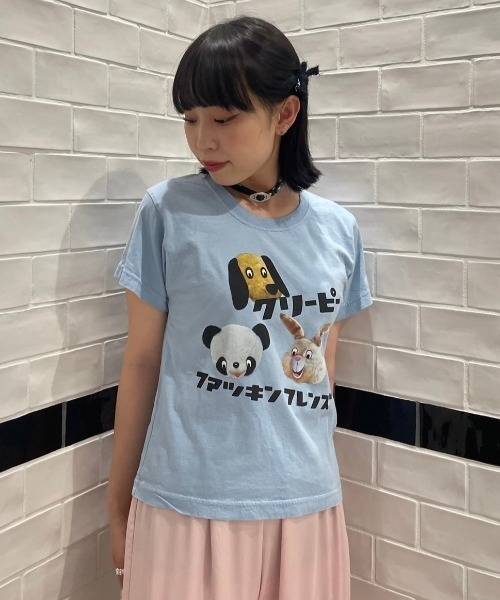 Candy Stripper(キャンディストリッパー)の「CREEPY ANIMALS Tシャツ(Tシャツ/カットソー・レディース・オフホワイト/ライトブルー/ブラック・1/2/3)」の9枚目の写真
