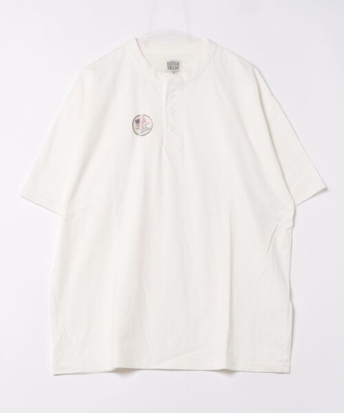ROUGH TRADE(ラフトレード)の「USAコットン ピグメント ヘンリーネック半袖TEE(M1)(Tシャツ/カットソー・メンズ・アイボリー/パープル/チャコールグレー・X-LARGE/LARGE/MEDIUM)」の1枚目の写真