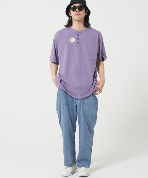ROUGH TRADE(ラフトレード)の「USAコットン ピグメント ヘンリーネック半袖TEE(M1)(Tシャツ/カットソー・メンズ・アイボリー/パープル/チャコールグレー・X-LARGE/LARGE/MEDIUM)」の13枚目の写真