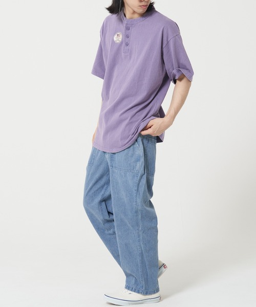ROUGH TRADE(ラフトレード)の「USAコットン ピグメント ヘンリーネック半袖TEE(M1)(Tシャツ/カットソー・メンズ・アイボリー/パープル/チャコールグレー・X-LARGE/LARGE/MEDIUM)」の14枚目の写真