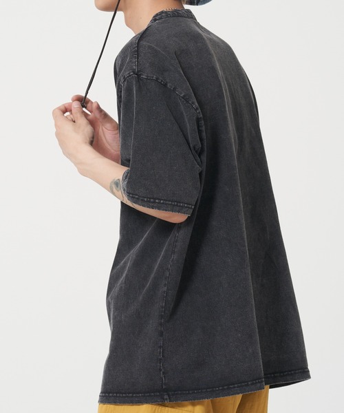 ROUGH TRADE(ラフトレード)の「USAコットン ピグメント ヘンリーネック半袖TEE(M1)(Tシャツ/カットソー・メンズ・アイボリー/パープル/チャコールグレー・X-LARGE/LARGE/MEDIUM)」の5枚目の写真