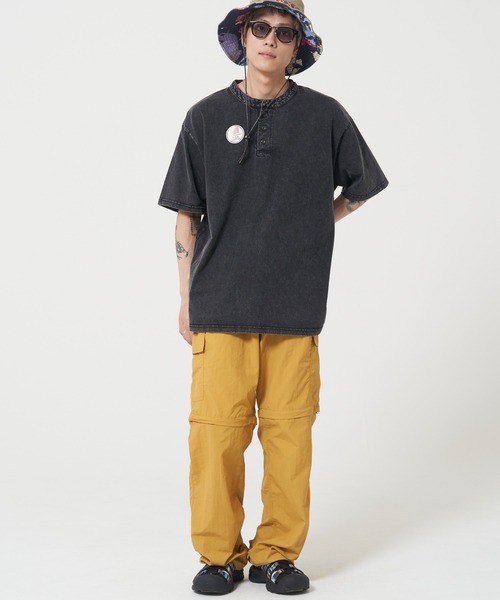 ROUGH TRADE(ラフトレード)の「USAコットン ピグメント ヘンリーネック半袖TEE(M1)(Tシャツ/カットソー・メンズ・アイボリー/パープル/チャコールグレー・X-LARGE/LARGE/MEDIUM)」の7枚目の写真