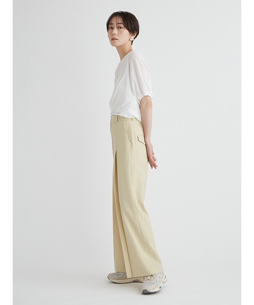 emmi（エミ）の「フロントプリーツUVカットパンツ（その他パンツ・レディース・ブラック/イエロー/ライトベージュ・0/1）」の12枚目の写真