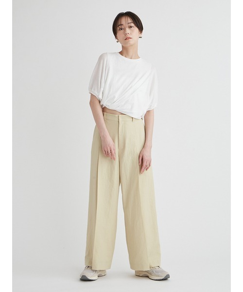 emmi（エミ）の「フロントプリーツUVカットパンツ（その他パンツ・レディース・ブラック/イエロー/ライトベージュ・0/1）」の15枚目の写真