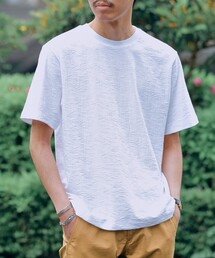 SHIPS: リンクス ジャカード リーフ柄 Tシャツ