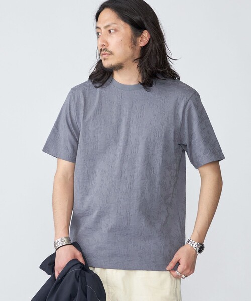 2色 ボタニカル リーフ プリント Tシャツ 肩落ち ユニセックス オリジナル プリント ユニセックス TEE KINO THE KEI 全2色