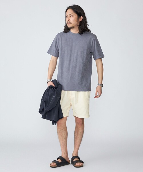 SHIPS(シップス)の「SHIPS: リンクス ジャカード リーフ柄 Tシャツ(Tシャツ/カットソー・メンズ・ホワイト/マスタード/チャコールグレー/ネイビー・SMALL/X-LARGE/LARGE/MEDIUM)」の7枚目の写真