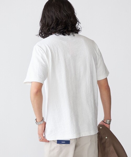 SHIPS(シップス)の「SHIPS: リンクス ジャカード リーフ柄 Tシャツ(Tシャツ/カットソー・メンズ・ホワイト/マスタード/チャコールグレー/ネイビー・SMALL/X-LARGE/LARGE/MEDIUM)」の19枚目の写真