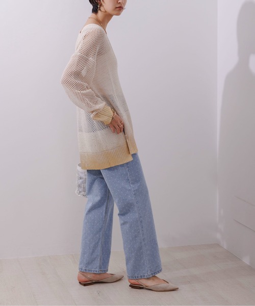 Eimee Law（エイミーロウ）の「箔プリントメッシュニット（ニット