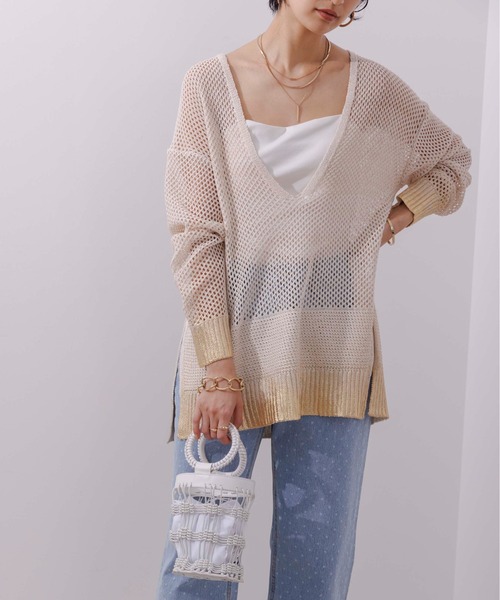 新品　今季　Eimee Law (エイミーロウ) 箔バープリントテレコトップス アートフォトプリント シアートップス Eimee Law│Eimee Law