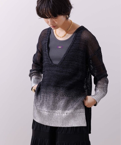 新品　エイミーロウ　布帛MIXメッシュニットブルゾン B.C STOCK｜《追加4》2層スムース編みニットブルゾン | Rakuten