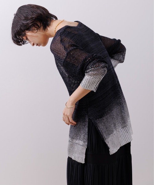 新品 エイミーロウ 布帛MIXメッシュニットブルゾン 新品 エイミーロウ