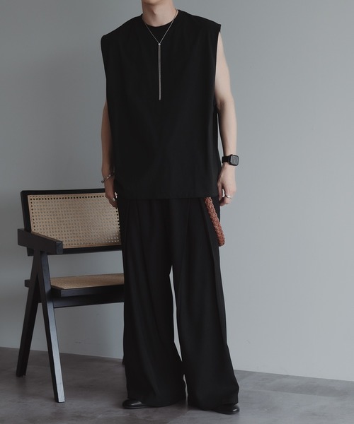 epnok（エプノック）の「ルーズシルエットノースリーブTee（タンクトップ・メンズ・ブラック/オフホワイト/チャコールグレー・SMALL/MEDIUM/LARGE）」の18枚目の写真