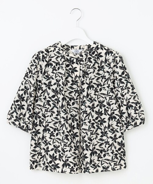 J.PRESS Ladies(J.プレス レディス)の「【洗える】ボタニカルプリント ブラウス(シャツ/ブラウス・レディース・アイボリー系5/カーキ系5/ネイビー系5・XS)」の9枚目の写真