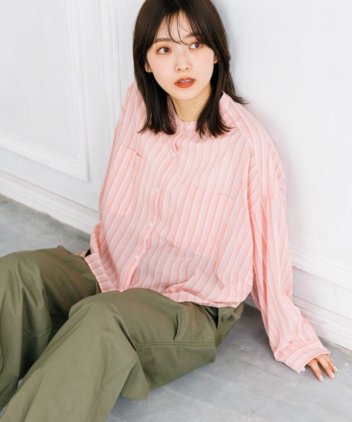 niko and...(ニコアンド)の「プレミアムローンドロストシャツ(シャツ/ブラウス・レディース・グリーン/ホワイト/ピンク/ネイビー/イエロー・SHORT/LONG)」の22枚目の写真