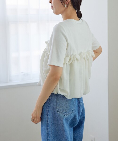 【美品】EMMEL REFINES　Tシャツ　ホワイト　白　半袖 EMMEL REFINES tシャツ 「EMMEL REFINES」EM ジャカード