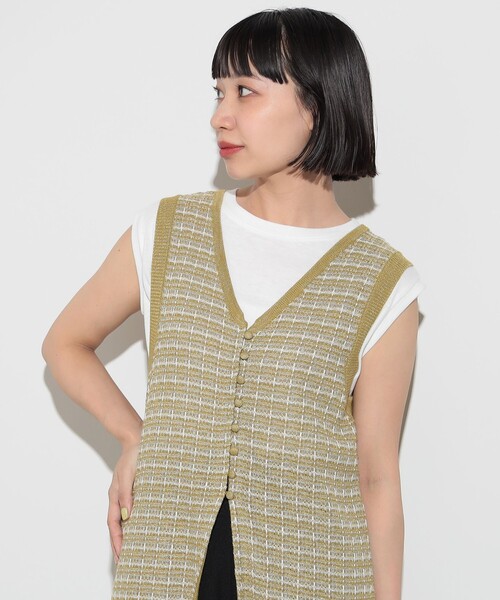 美品　BEAMS HEART / ラメニットジレ × プルオーバー セット BEAMS - 美品 BEAMS HEART / ラメニットジレ × プルオーバー セットの