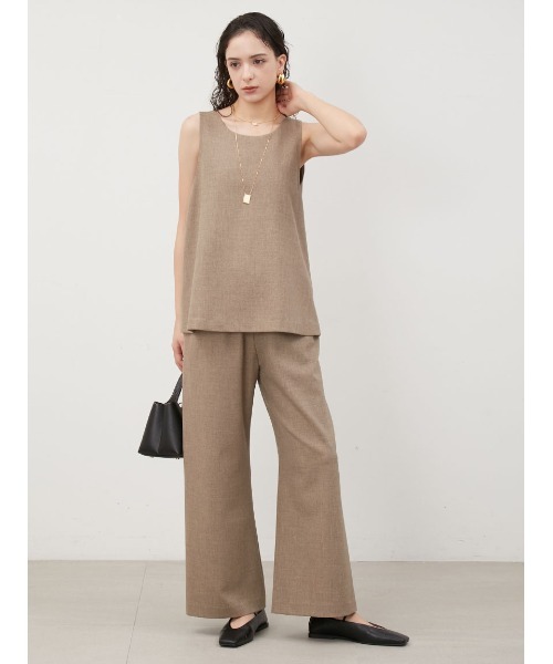 Mila Owen（ミラオーウェン）の「ジョーゼットジャージーSET【手洗い可能】（ワンピース・レディース・モカ/アイボリー/ブラック・0/1/00）」の8枚目の写真