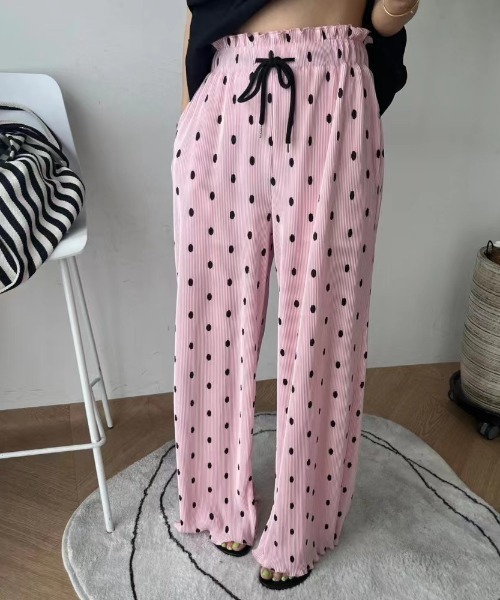 N.s(エヌドットエス)の「ハイウエストドットリブワイドパンツ(その他パンツ・レディース・ブラック/グレー/ピンク/ホワイト・FREE)」の14枚目の写真
