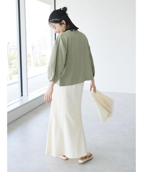 CRAFT STANDARD BOUTIQUE（クラフトスタンダードブティック）の「ランタン袖カーディガン（カーディガン/ボレロ・レディース・オフホワイト/カーキ/ブラック・FREE）」の5枚目の写真