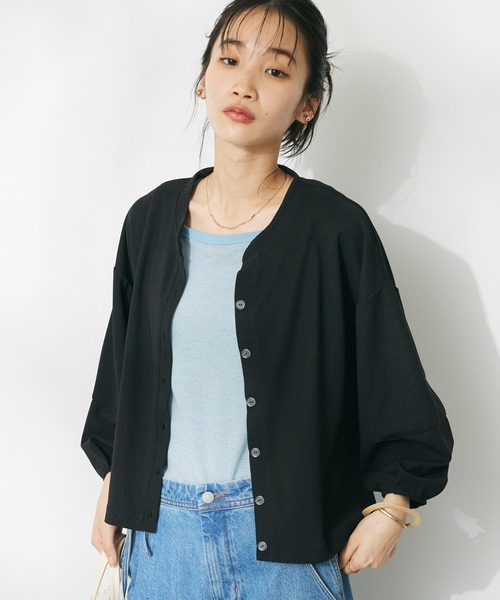 CRAFT STANDARD BOUTIQUE（クラフトスタンダードブティック）の「ランタン袖カーディガン（カーディガン/ボレロ・レディース・オフホワイト/カーキ/ブラック・FREE）」の2枚目の写真