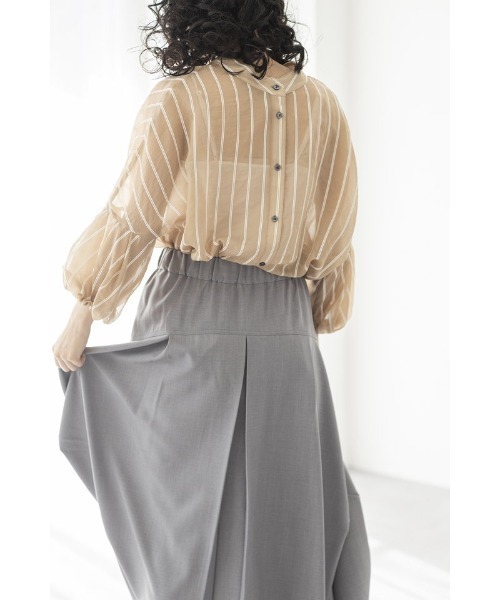 OSMOSIS(オズモーシス)の「2WAYストライプバルーンスリーブブラウス(シャツ/ブラウス・レディース・ブラック/ベージュ/ホワイト・ONE SIZE)」の11枚目の写真