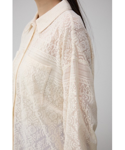 AZUL by moussy(アズールバイマウジー)の「コットンレースシャツ(シャツ/ブラウス・レディース・ブラック/アイボリー/ブラウン・FREE)」の8枚目の写真