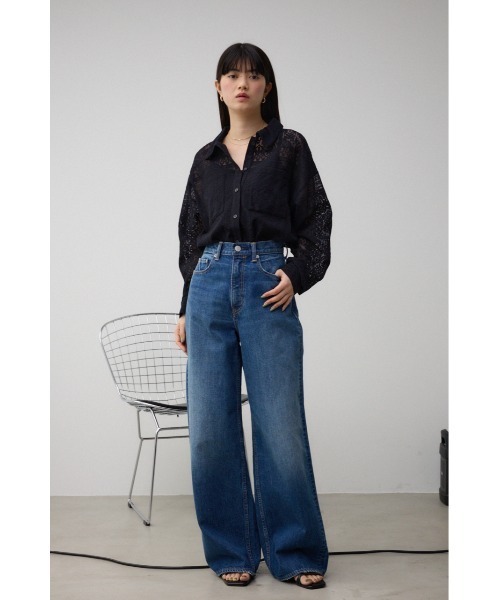 AZUL by moussy(アズールバイマウジー)の「コットンレースシャツ(シャツ/ブラウス・レディース・ブラック/アイボリー/ブラウン・FREE)」の14枚目の写真