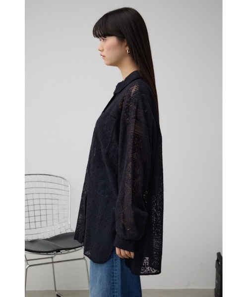 AZUL by moussy(アズールバイマウジー)の「コットンレースシャツ(シャツ/ブラウス・レディース・ブラック/アイボリー/ブラウン・FREE)」の16枚目の写真