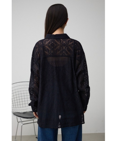 AZUL by moussy(アズールバイマウジー)の「コットンレースシャツ(シャツ/ブラウス・レディース・ブラック/アイボリー/ブラウン・FREE)」の17枚目の写真